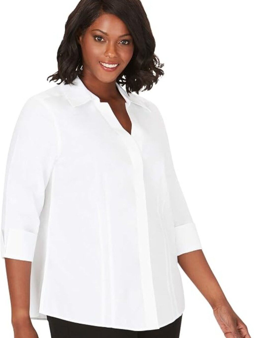 Foxcroft Women's Plus-Size Taylor Essential Blouse